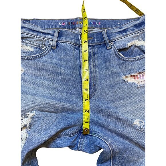 American‎ Eagle Womens 90s Straight Distressed Ripped Jeans Sz 10S - Picture 8 of 9